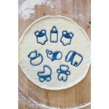 Karmelom Studio Bebek Temalı 8'li Kurabiye Kalıbı Seti - Baby Shower, Doğum Günü, Cinsiyet Partisi Için Hamur Kesici