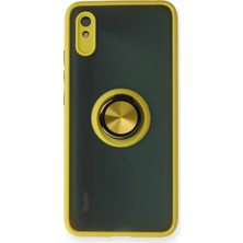 Xiaomi Redmi 9A Kılıf Montreal Yüzüklü Silikon Kapak - Sarı ARLSTRTCH-MPA3256