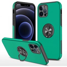 Iphone 12 Pro Max Kılıf Elit Yüzüklü Kapak - Yeşil ARLSTRTCH-MPA3256
