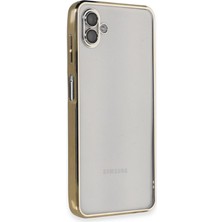 Samsung Galaxy A04 Kılıf Razer Lensli Silikon - Gold ARLSTRTCH-MPA3256