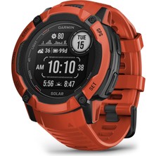 Garmin Instinct 2x Solar, Rugged Gps, Built-In Flashlight, Solar Şarj Yeteneği, Multi-Band Gnss, Flame Red-Band Gnss, Flame Red