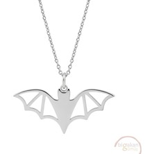 Bigakan Yarasa Batman Sembölü Taşsız Model 925 Ayar Gümüş Kadın Kolye