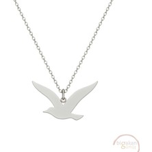 Bigakan Güvercin Özgürlük Taşsız Model 925 Ayar Gümüş Kadın Kolye