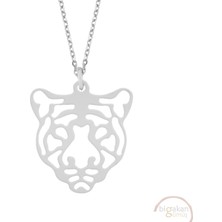 Bigakan Kaplan Sülüeti Taşsız Model 925 Ayar Gümüş Kadın Kolye