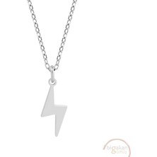 Bigakan Yüksek Voltaj Yıldırım Taşsız Model 925 Ayar Gümüş Kadın Kolye