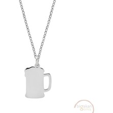 Bigakan Bira Bardağı Taşsız Model 925 Ayar Gümüş Kadın Kolye