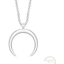 Bigakan Hilal Aşağı Yöne Bakan Taşsız Model 925 Ayar Gümüş Kadın Kolye