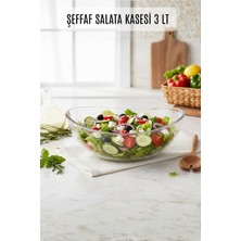 Şeffaf Akrilik Salata Kasesi 25 x 32 x 12 cm – 3 Lt