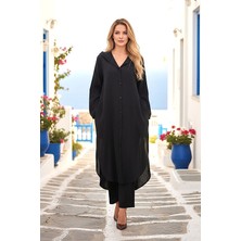 Bacc Siyah Keten Gömlek Takım BCVL-26V407