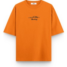Overoz Klasik Araba Ford Mustang Baskılı Yarı Oversize Unisex T-Shirt 1184