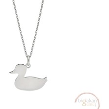 Bigakan Ördek Taşsız Model 925 Ayar Gümüş Kadın Kolye