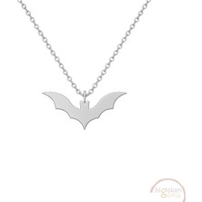 Bigakan Yarasa Batman Taşsız Model 925 Ayar Gümüş Kadın Kolye