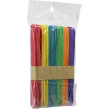 MERİVİA Renkli - 1000 Adet Ahşap Elişi - Dil Çubuk 15CM x 1.8cm (5405)
