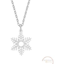 Bigakan Kartanesi Taşsız Model 925 Ayar Gümüş Kadın Kolye