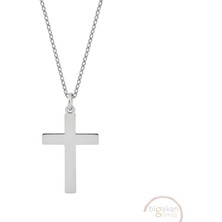 Bigakan Haç Işareti Taşsız Model 925 Ayar Gümüş Kadın Kolye