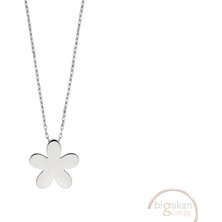 Bigakan Ince Zarif Çiçek Taşsız Model 925 Ayar Gümüş Kadın Kolye