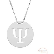 Bigakan Psikoloji Zihin Ruh Psi Chi Güç Sembölü Taşsız Model 925 Ayar Gümüş Kadın Kolye