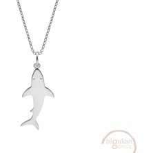 Bigakan Köpek Balığı Taşsız Model 925 Ayar Gümüş Kadın Kolye