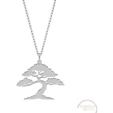 Bigakan Bonsai Ağacı Taşsız Model 925 Ayar Gümüş Kadın Kolye