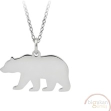 Bigakan Ayı Taşsız Model 925 Ayar Gümüş Kadın Kolye