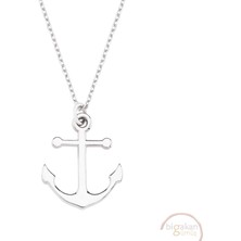 Bigakan Çapa Deniz Taşsız Model 925 Ayar Gümüş Kadın Kolye