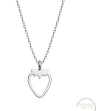 Bigakan Çilek Ince Zarif Taşsız Model 925 Ayar Gümüş Kadın Kolye