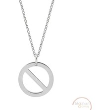 Bigakan Yasak Girilmez Sınır Taşsız Model 925 Ayar Gümüş Kadın Kolye