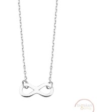 Bigakan Sonsuzluk Taşsız Model 925 Ayar Gümüş Kadın Kolye