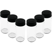 6 Parça Cam Baharatlık Tuzluk Plastik Kapak 225 ml