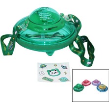 Matara Ufo Modeli Renkli Mika Kristal Suluk Matara Pipetli Taşıma Askılı 550ML