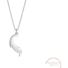 Bigakan Tilki Kuyruğu Taşsız Model 925 Ayar Gümüş Kadın Kolye