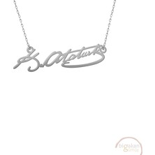 Bigakan Mustafa Kemal Atatürk Imzası Taşsız Model 925 Ayar Gümüş Kadın Kolye