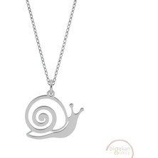 Bigakan Kabuklu Salyangoz Taşsız Model 925 Ayar Gümüş Kadın Kolye