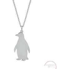 Bigakan Penguen Yalnız Taşsız Model 925 Ayar Gümüş Kadın Kolye