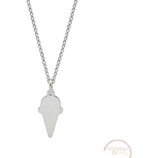 Bigakan Dondurma Taşsız Model 925 Ayar Gümüş Kadın Kolye