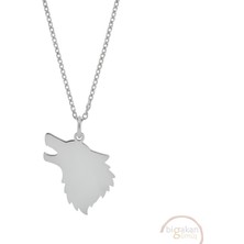 Bigakan Uluyan Kurt Taşsız Model 925 Ayar Gümüş Kadın Kolye