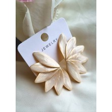 Initium Premium Paslanmaz Çelik Özel Tasarım Mineli Yaprak Model Küpe