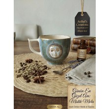 Alpkan Mistik Ay Serisi: Aethel’s Creations El Yapımı Porselen Kupa | Altın Detaylı Artisan Fincan