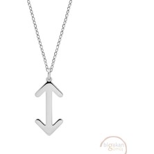 Bigakan Yukarı Aşağı Işareti Taşsız Model 925 Ayar Gümüş Kadın Kolye