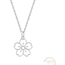 Bigakan Çiçek Taşsız Model 925 Ayar Gümüş Kadın Kolye