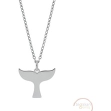 Bigakan Balina Kuyruğu Taşsız Model 925 Ayar Gümüş Kadın Kolye