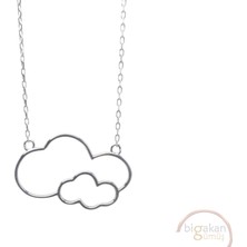 Bigakan Bulut Aile Taşsız Model 925 Ayar Gümüş Kadın Kolye
