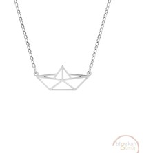 Bigakan Origami Gemi Taşsız Model 925 Ayar Gümüş Kadın Kolye