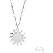 Bigakan Güneş Taşsız Model 925 Ayar Gümüş Kadın Kolye