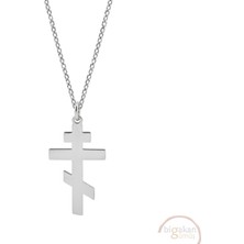Bigakan Orthodox Cross Haç Taşsız Model 925 Ayar Gümüş Kadın Kolye