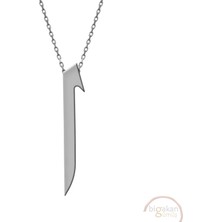 Bigakan Elif Işareti Arapça Taşsız Model 925 Ayar Gümüş Kadın Kolye