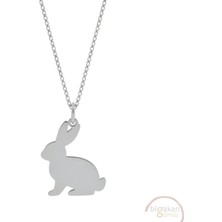 Bigakan Tavşan Figürü Taşsız Model 925 Ayar Gümüş Kadın Kolye