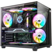 Next Gaming Orion Cube 3x Tuştan Değişen Rgb Fanlı M-Atx Boş Bilgisayar Kasası Siyah