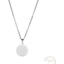 Bigakan Madalyon Sade Taşsız Model 925 Ayar Gümüş Kadın Kolye