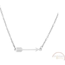 Bigakan Ok Taşsız Model 925 Ayar Gümüş Kadın Kolye